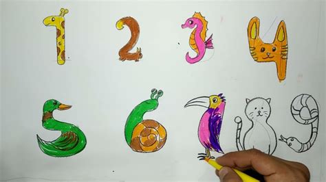 1 rakamı ile hayvan çizimi